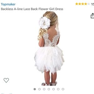 Backless A-line Lace Back Flower Girl Dress